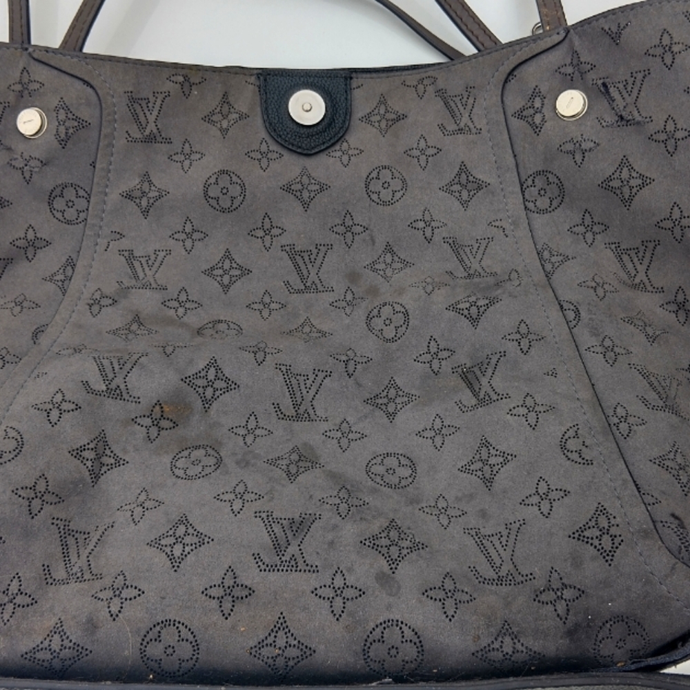 Louis Vuitton Hani Black Leather Monogram Satchel